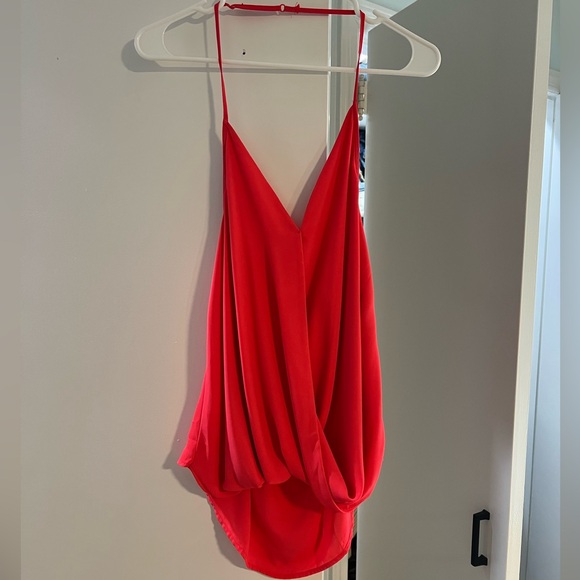 Eight Sixty Bright Coral Halter Top - Picture 1 of 3